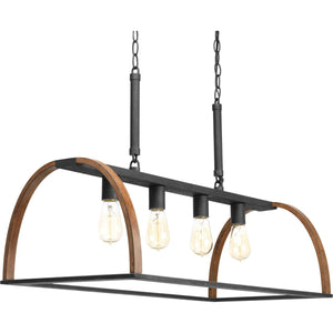 Progress Lighting - P4720-71 - Four Light Island Pendant - Trestle - Gilded Iron