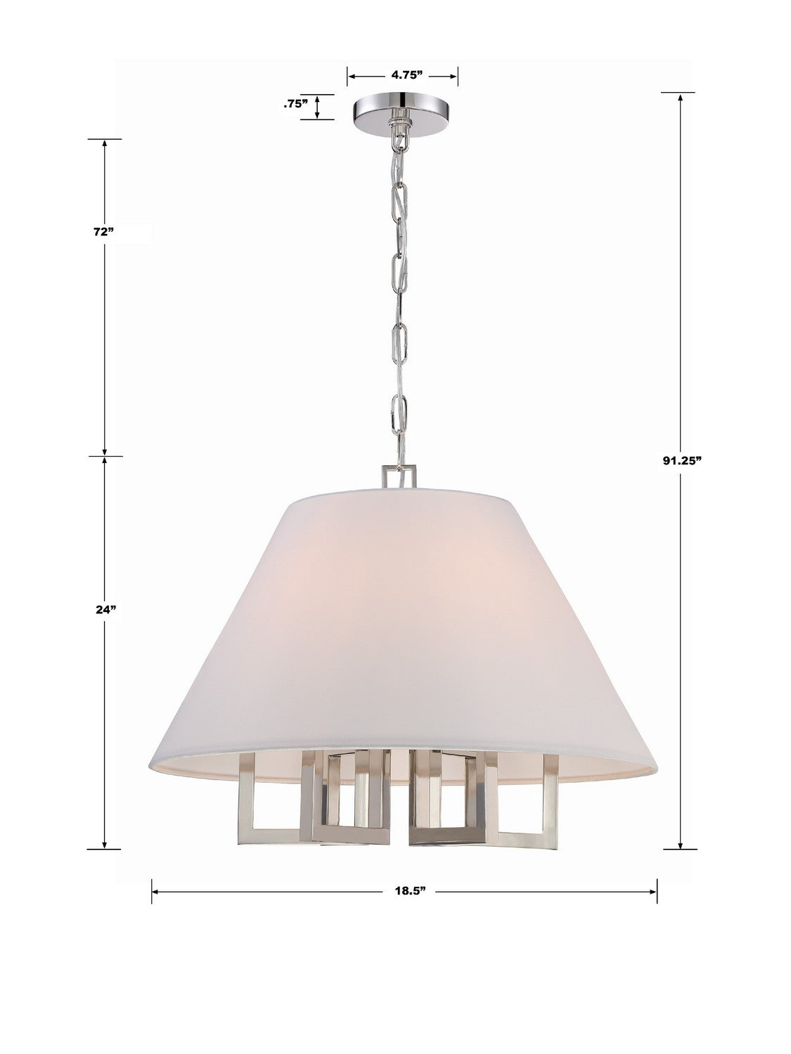 Crystorama - 2256-PN - Six Light Chandelier - Westwood - Polished Nickel