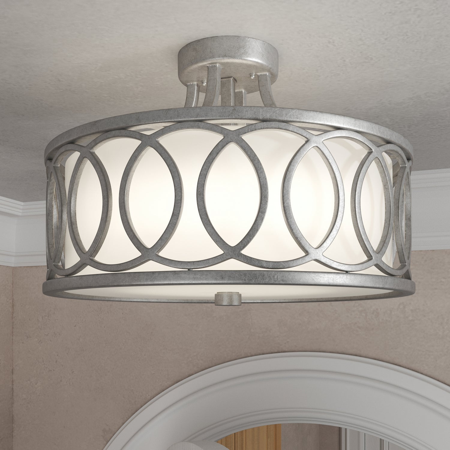 Crystorama - 285-SA - Three Light Semi Flush Mount - Graham - Antique Silver