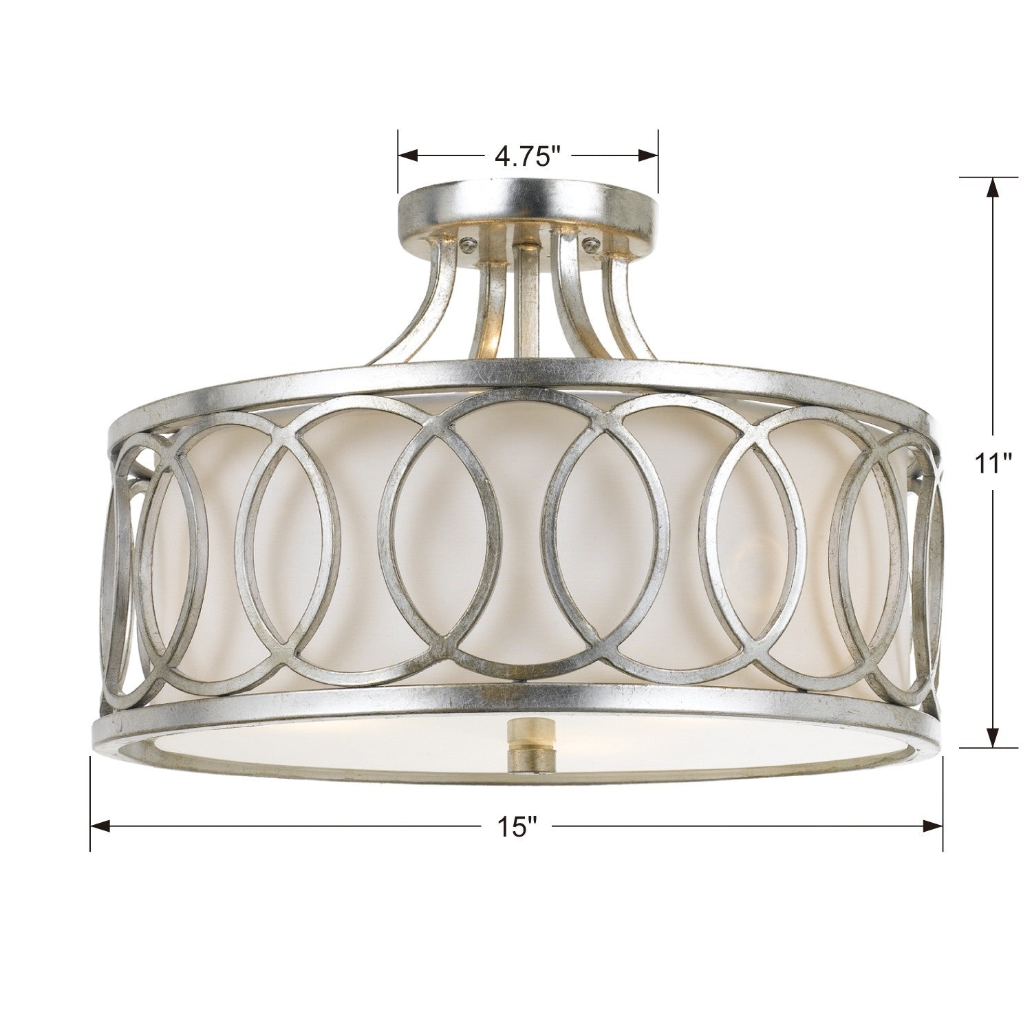 Crystorama - 285-SA - Three Light Semi Flush Mount - Graham - Antique Silver