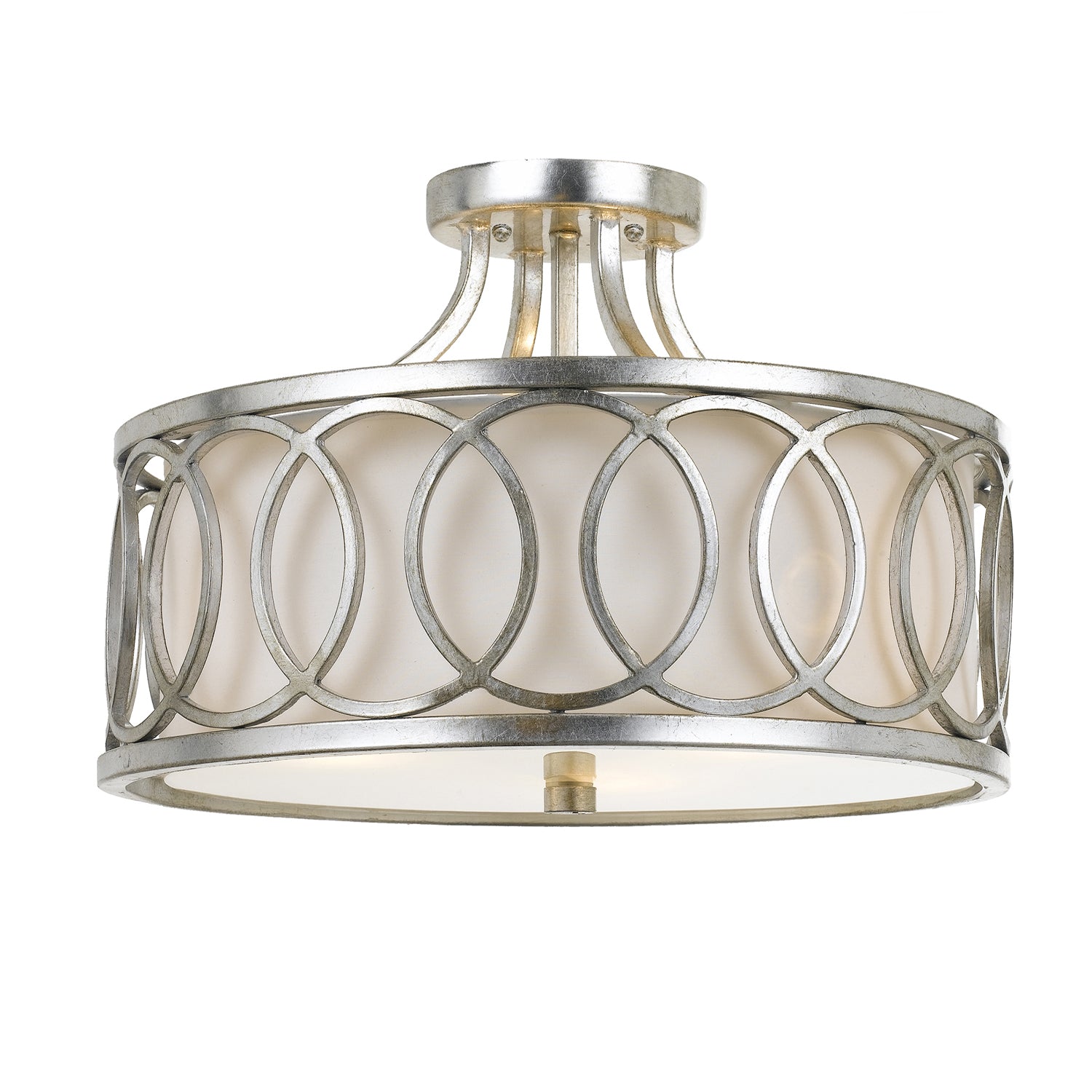 Crystorama - 285-SA - Three Light Semi Flush Mount - Graham - Antique Silver