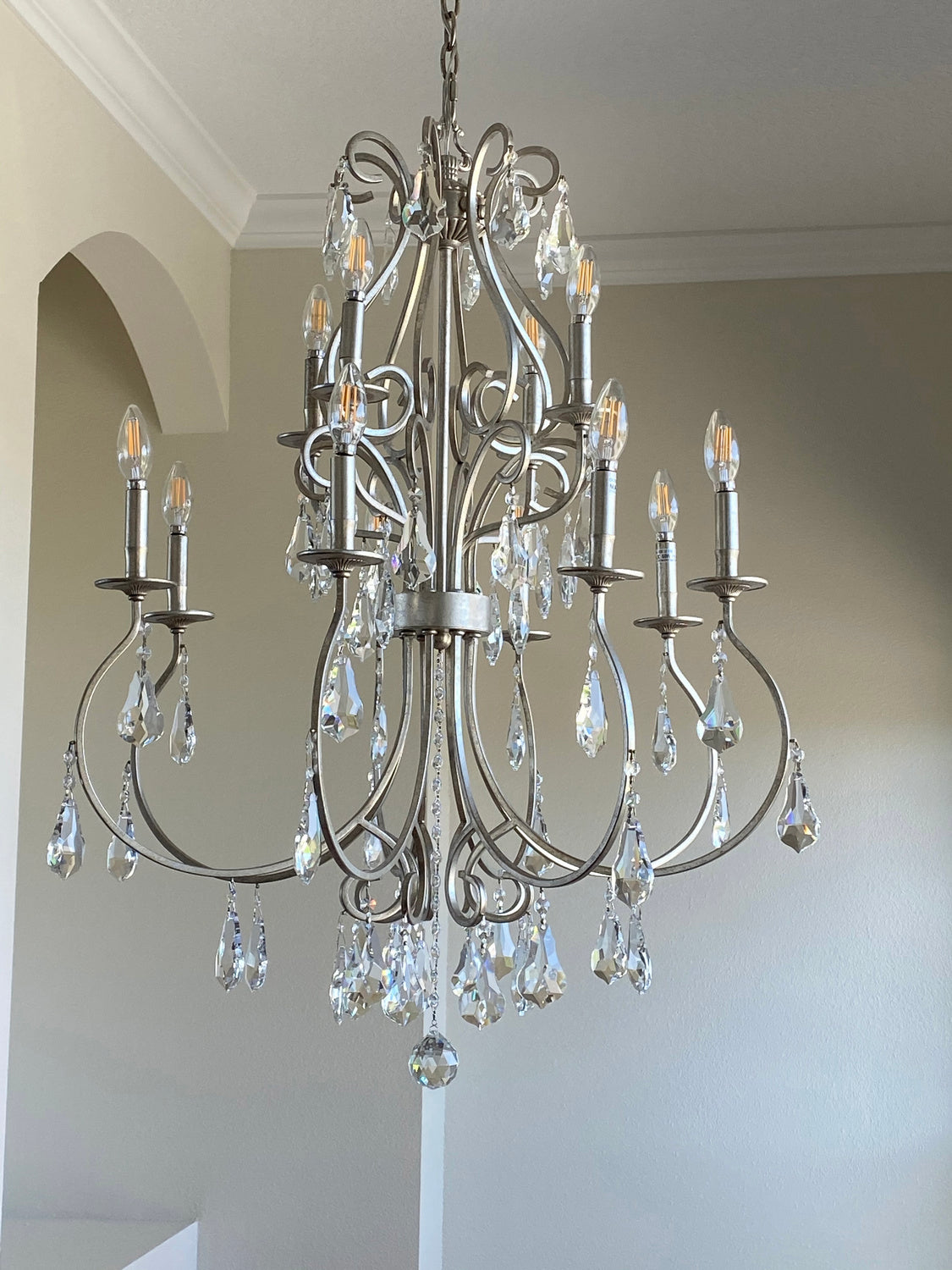 Crystorama - 5019-OS-CL-MWP - Nine Light Chandelier - Ashton - Olde Silver