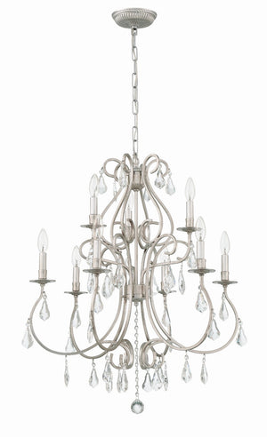 Crystorama - 5019-OS-CL-MWP - Nine Light Chandelier - Ashton - Olde Silver