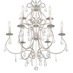 Crystorama - 5019-OS-CL-MWP - Nine Light Chandelier - Ashton - Olde Silver