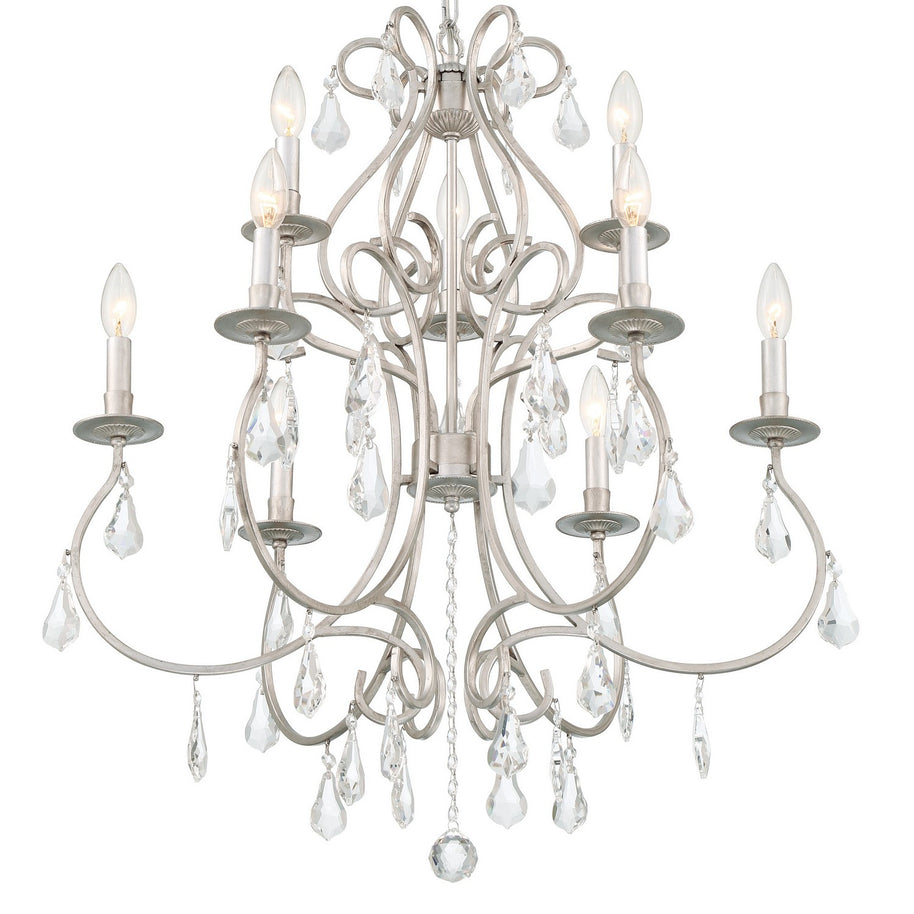 Crystorama - 5019-OS-CL-MWP - Nine Light Chandelier - Ashton - Olde Silver