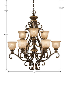 Crystorama - 7409-BU - Nine Light Chandelier - Norwalk - Bronze Umber