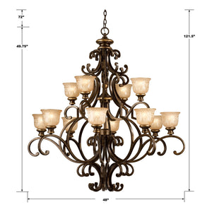 Crystorama - 7412-BU - 12 Light Chandelier - Norwalk - Bronze Umber