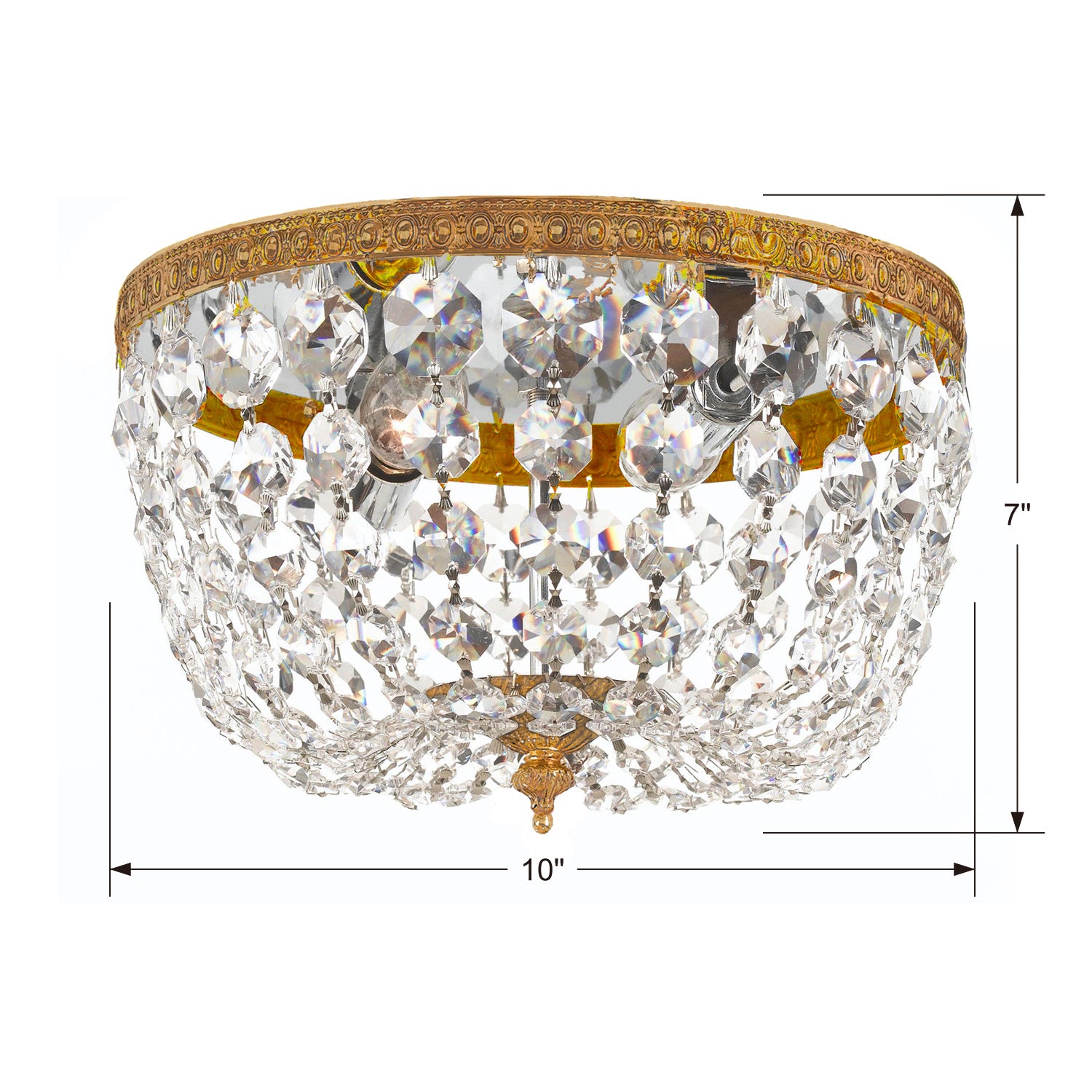 Crystorama - 710-OB-CL-I - Two Light Flush Mount - Ceiling Mount - Olde Brass