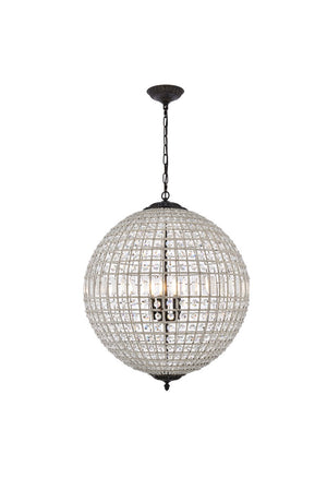 Elegant Lighting - 1205D24DB/RC - Five Light Chandelier - Olivia - Dark Bronze