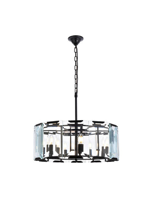 Elegant Lighting - 1211D26FB - Six Light Chandelier - Monaco - Flat Black