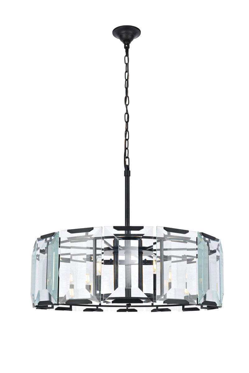 Elegant Lighting - 1211D30FB - Eight Light Chandelier - Monaco - Flat Black