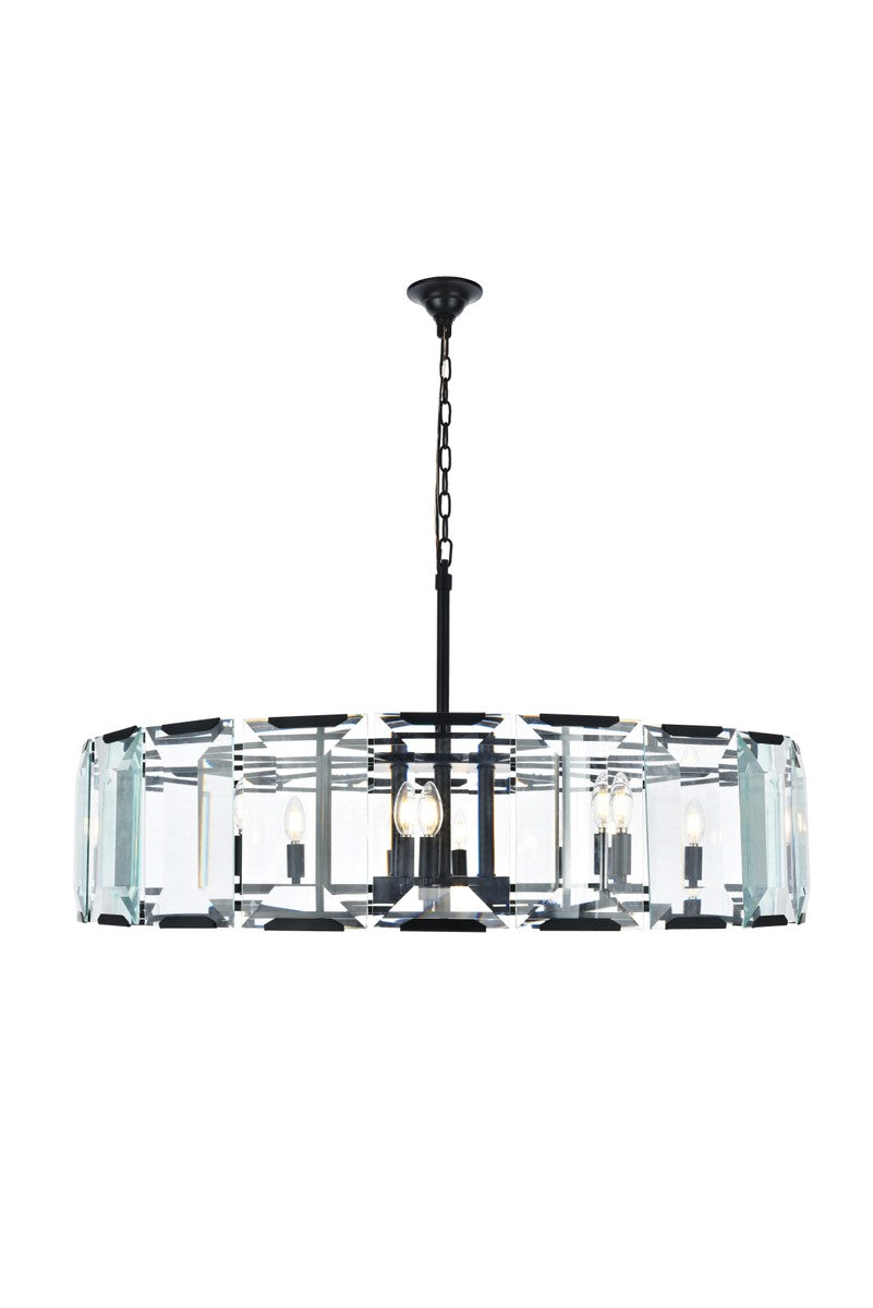 Elegant Lighting - 1211D43FB - Ten Light Chandelier - Monaco - Flat Black