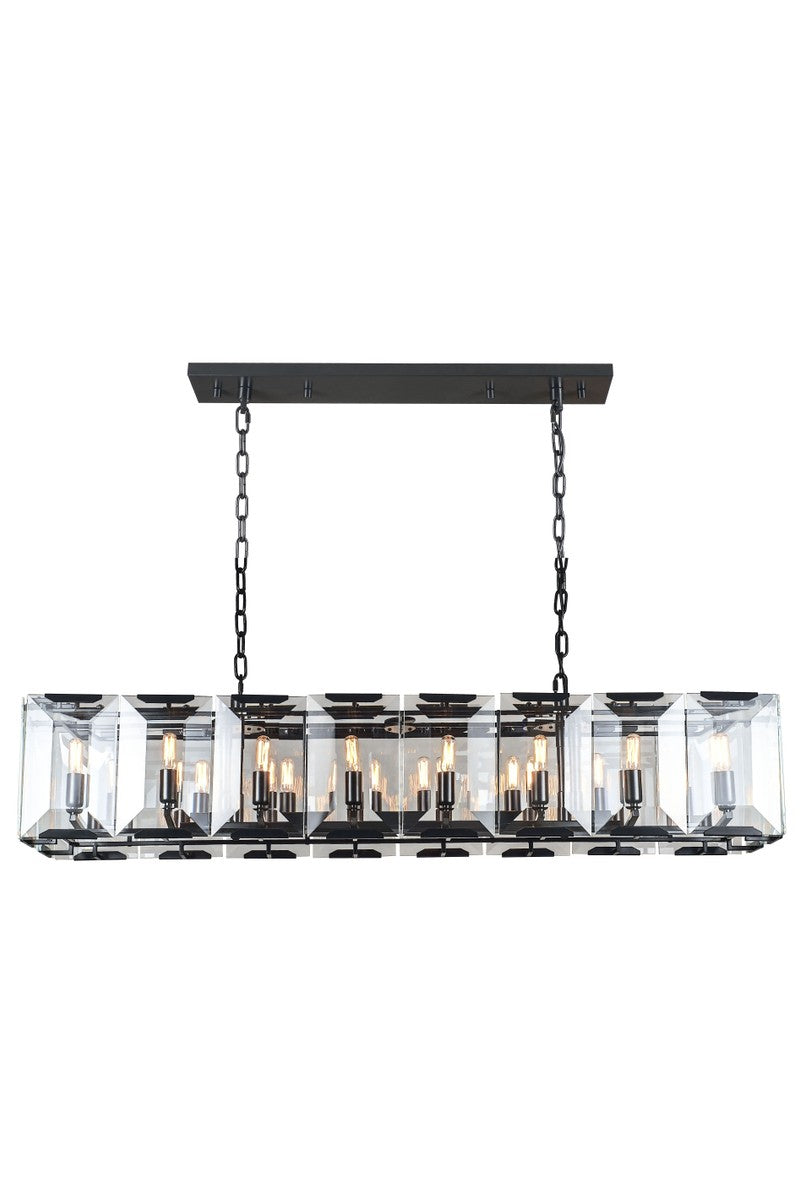 Elegant Lighting - 1212D53FB - 16 Light Chandelier - Monaco - Flat Black