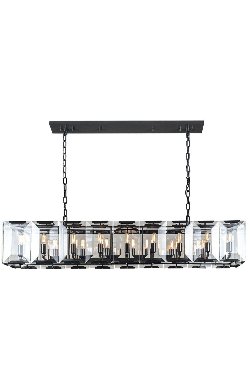 Elegant Lighting - 1212D60FB - 18 Light Chandelier - Monaco - Flat Black (Matte)