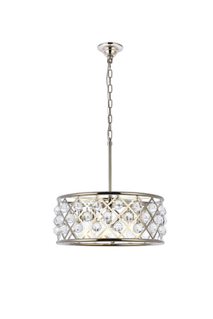 Elegant Lighting - 1213D20PN/RC - Five Light Pendant - Madison - Polished Nickel
