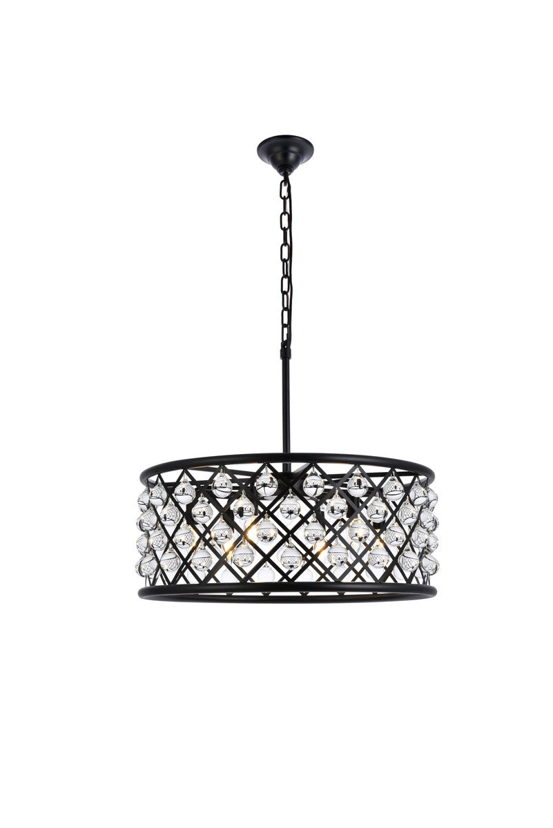 Elegant Lighting - 1213D25MB/RC - Six Light Chandelier - Madison - Matte Black