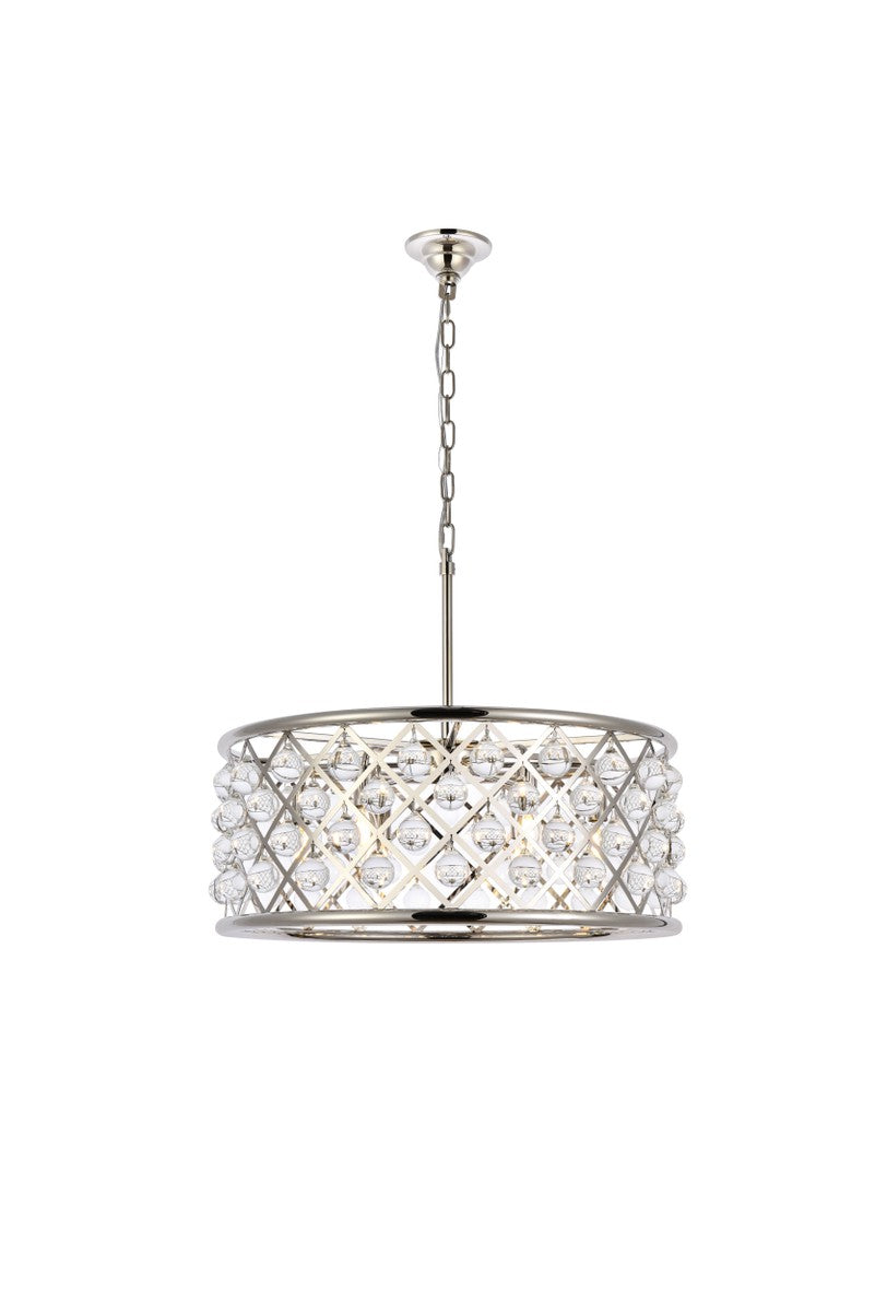 Elegant Lighting - 1213D25PN/RC - Six Light Chandelier - Madison - Polished Nickel