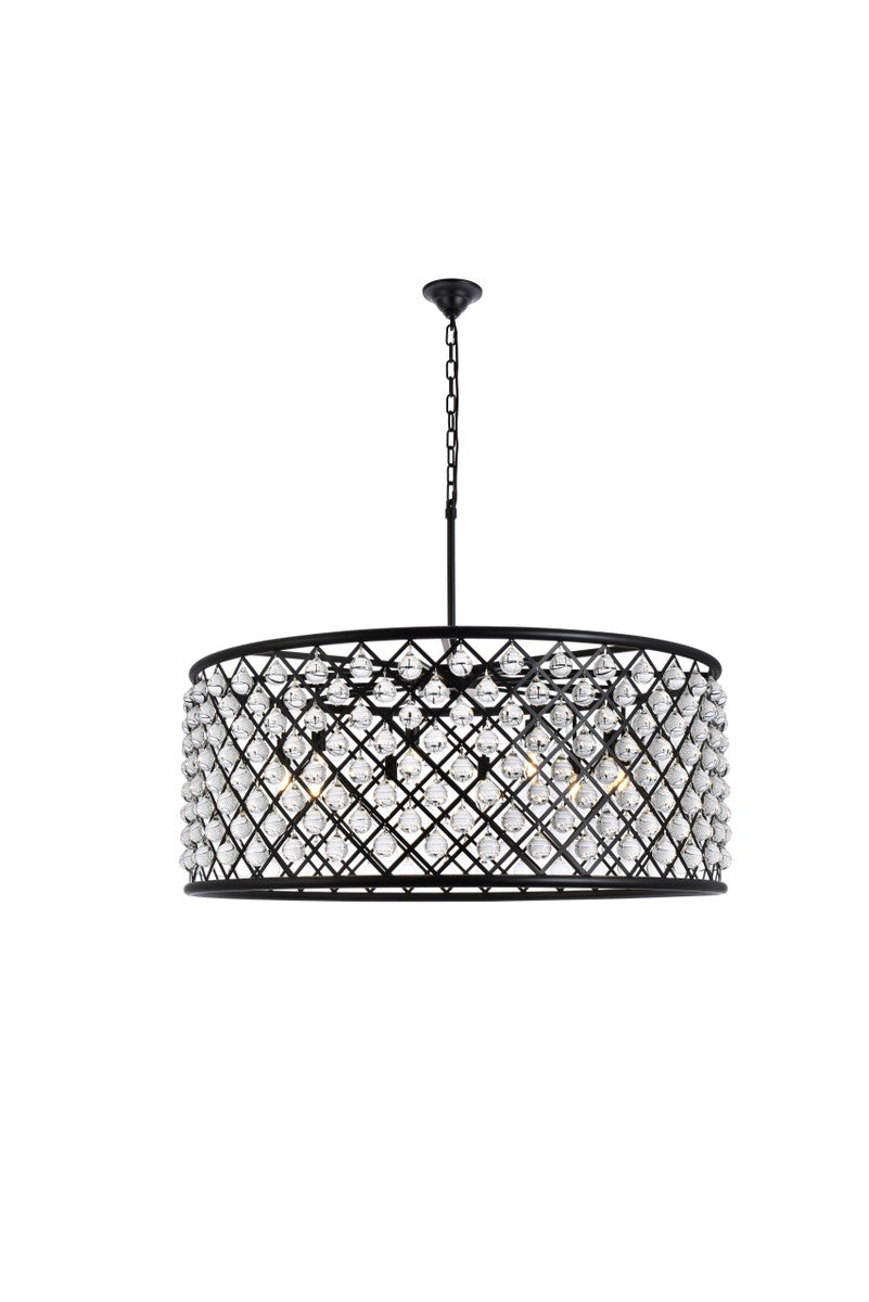 Elegant Lighting - 1213G43MB/RC - Ten Light Chandelier - Madison - Matte Black