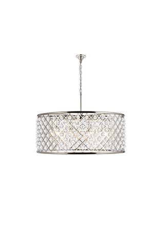 Elegant Lighting - 1213G43PN/RC - Ten Light Chandelier - Madison - Polished Nickel