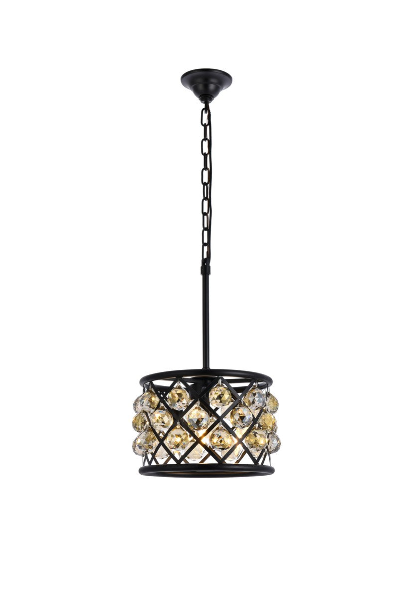 Elegant Lighting - 1214D12MB-GT/RC - Three Light Pendant - Madison - Matte Black