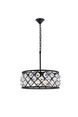 Elegant Lighting - 1214D20MB/RC - Five Light Chandelier - Madison - Matte Black