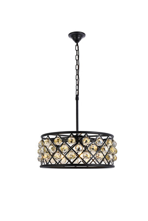 Elegant Lighting - 1214D20MB-GT/RC - Five Light Chandelier - Madison - Matte Black