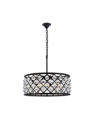 Elegant Lighting - 1214D25MB/RC - Six Light Chandelier - Madison - Matte Black