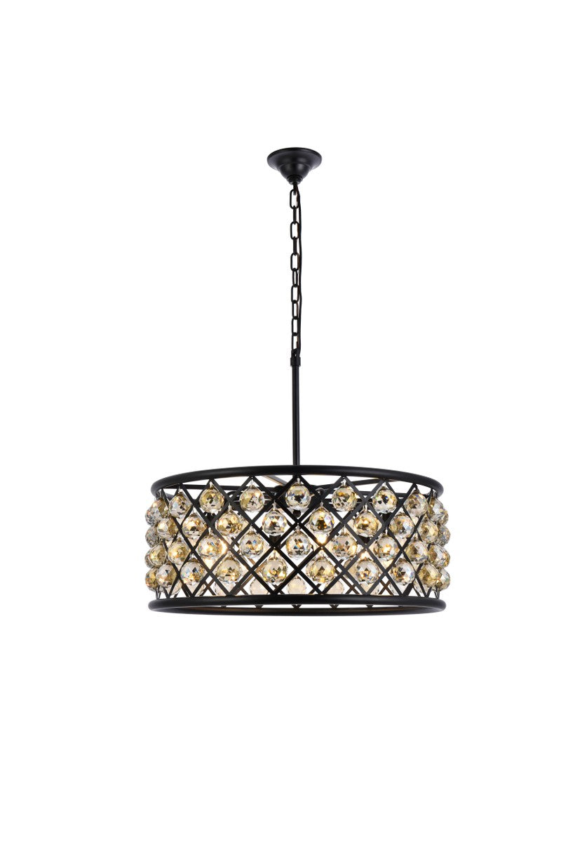 Elegant Lighting - 1214D25MB-GT/RC - Six Light Chandelier - Madison - Matte Black