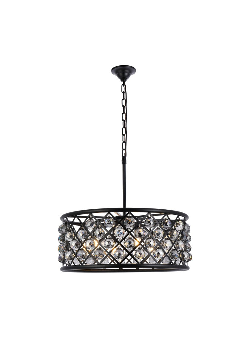 Elegant Lighting - 1214D25MB-SS/RC - Six Light Chandelier - Madison - Matte Black