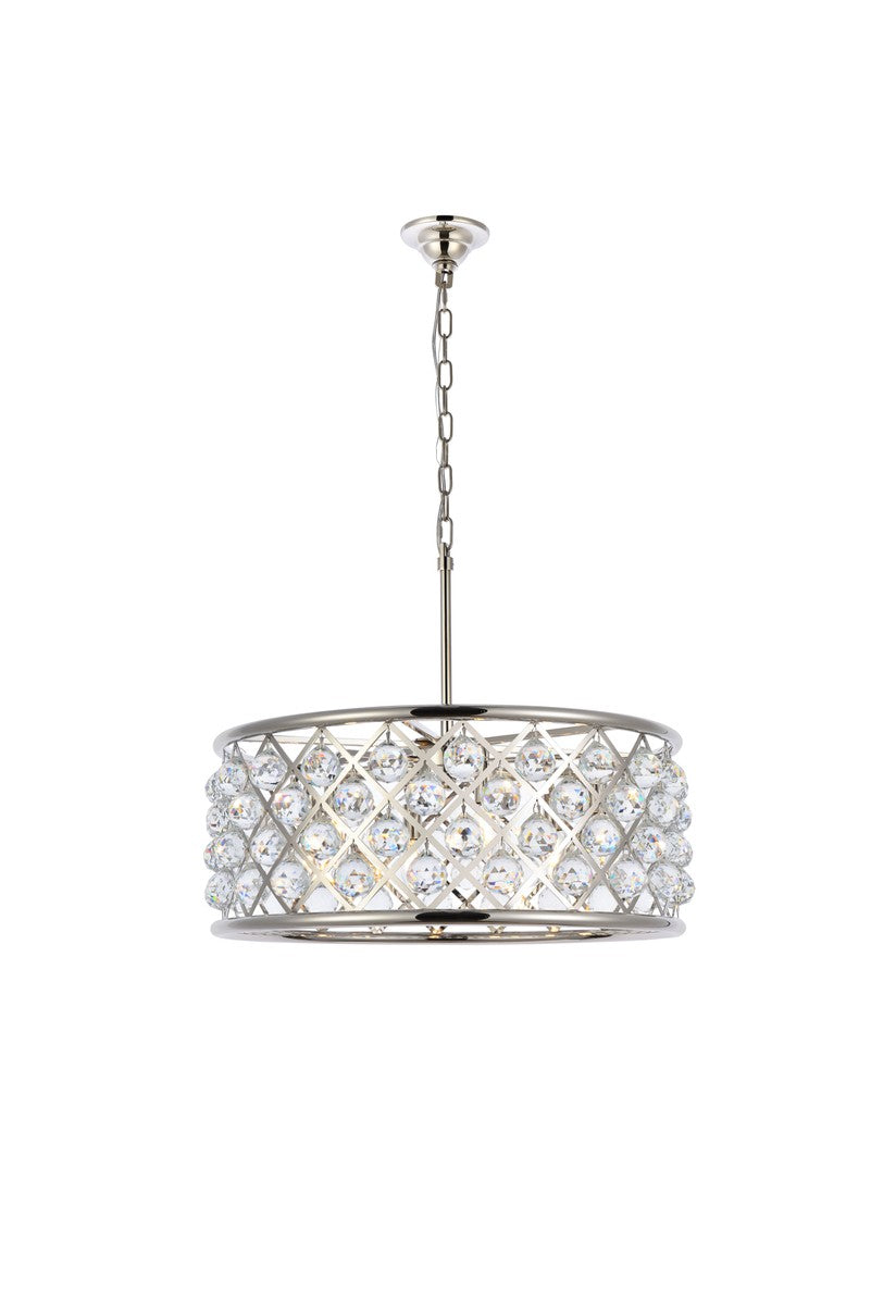 Elegant Lighting - 1214D25PN/RC - Six Light Chandelier - Madison - Polished Nickel