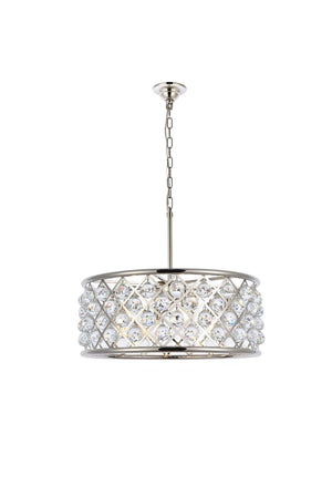 Elegant Lighting - 1214D25PN/RC - Six Light Chandelier - Madison - Polished Nickel