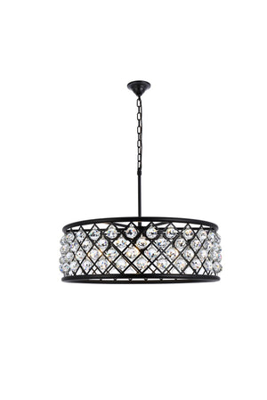 Elegant Lighting - 1214D32MB/RC - Eight Light Chandelier - Madison - Matte Black