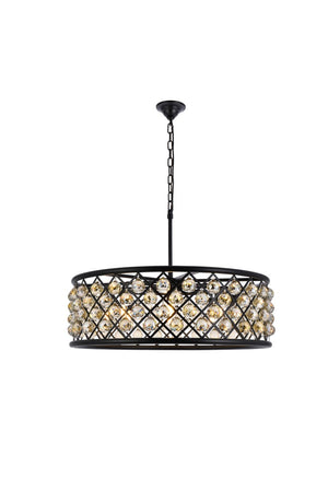 Elegant Lighting - 1214D32MB-GT/RC - Eight Light Chandelier - Madison - Matte Black