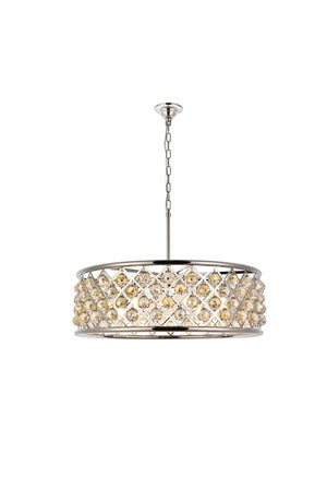 Elegant Lighting - 1214D32PN-GT/RC - Eight Light Chandelier - Madison - Polished Nickel