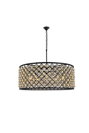 Elegant Lighting - 1214G43MB-GT/RC - Ten Light Chandelier - Madison - Matte Black