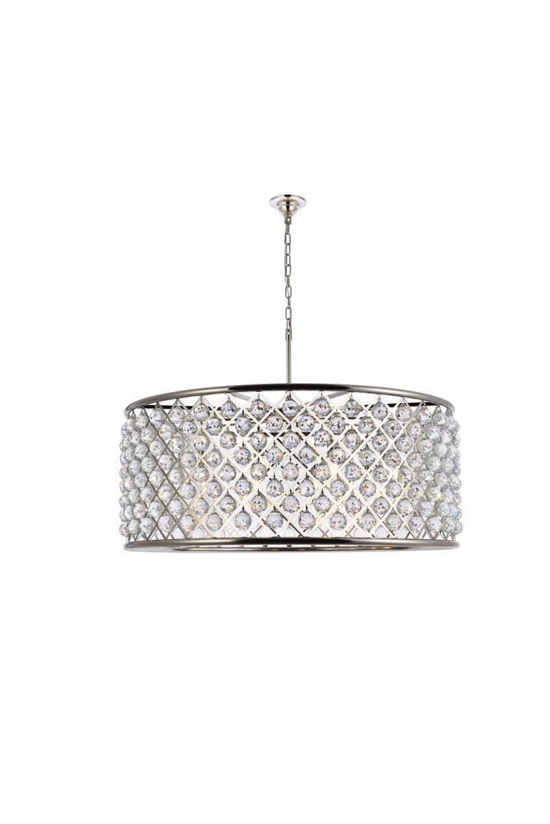 Elegant Lighting - 1214G43PN/RC - Ten Light Chandelier - Madison - Polished Nickel