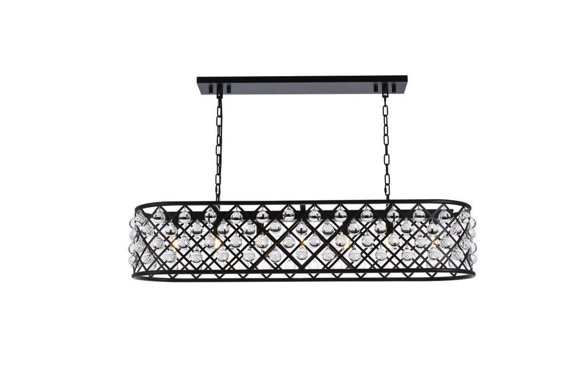 Elegant Lighting - 1215G50MB/RC - Seven Light Chandelier - Madison - Matte Black