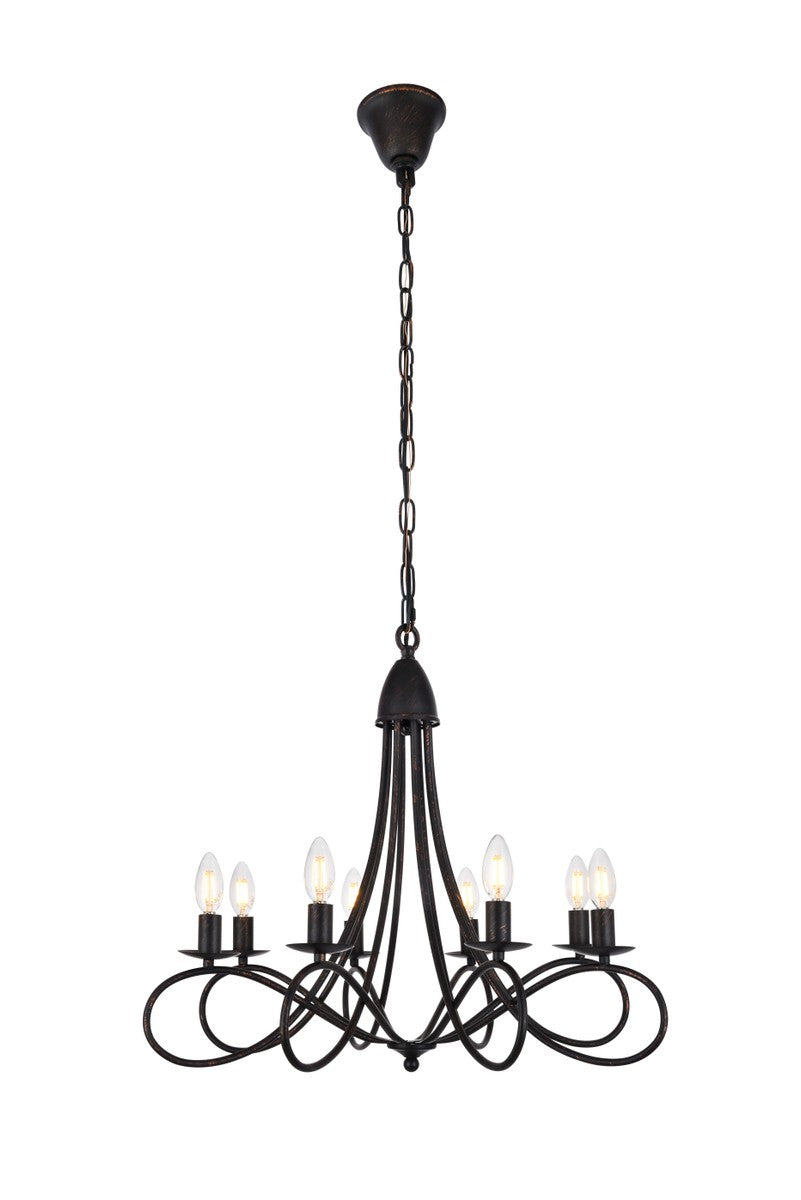 Elegant Lighting - 1452D28DB - Eight Light Pendant - Lyndon - Dark Bronze