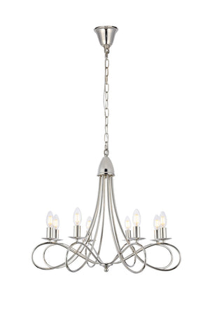 Elegant Lighting - 1452D28PN - Eight Light Pendant - Lyndon - Polished Nickel