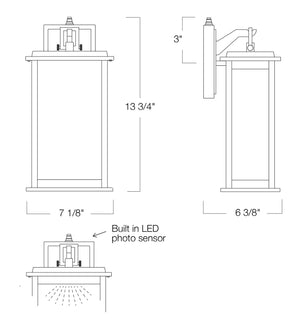 Norwell Lighting - 1070-GM-WG - LED Wall Mount - Weymouth - Gun Metal