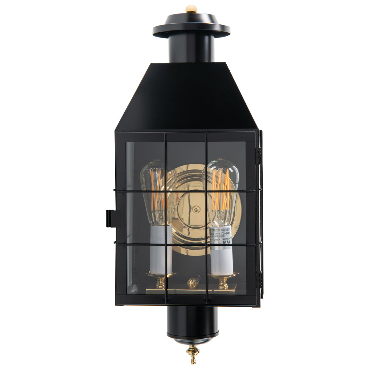 Norwell Lighting - 1093-BL-CL - Two Light Wall Mount - American Heritage - Black