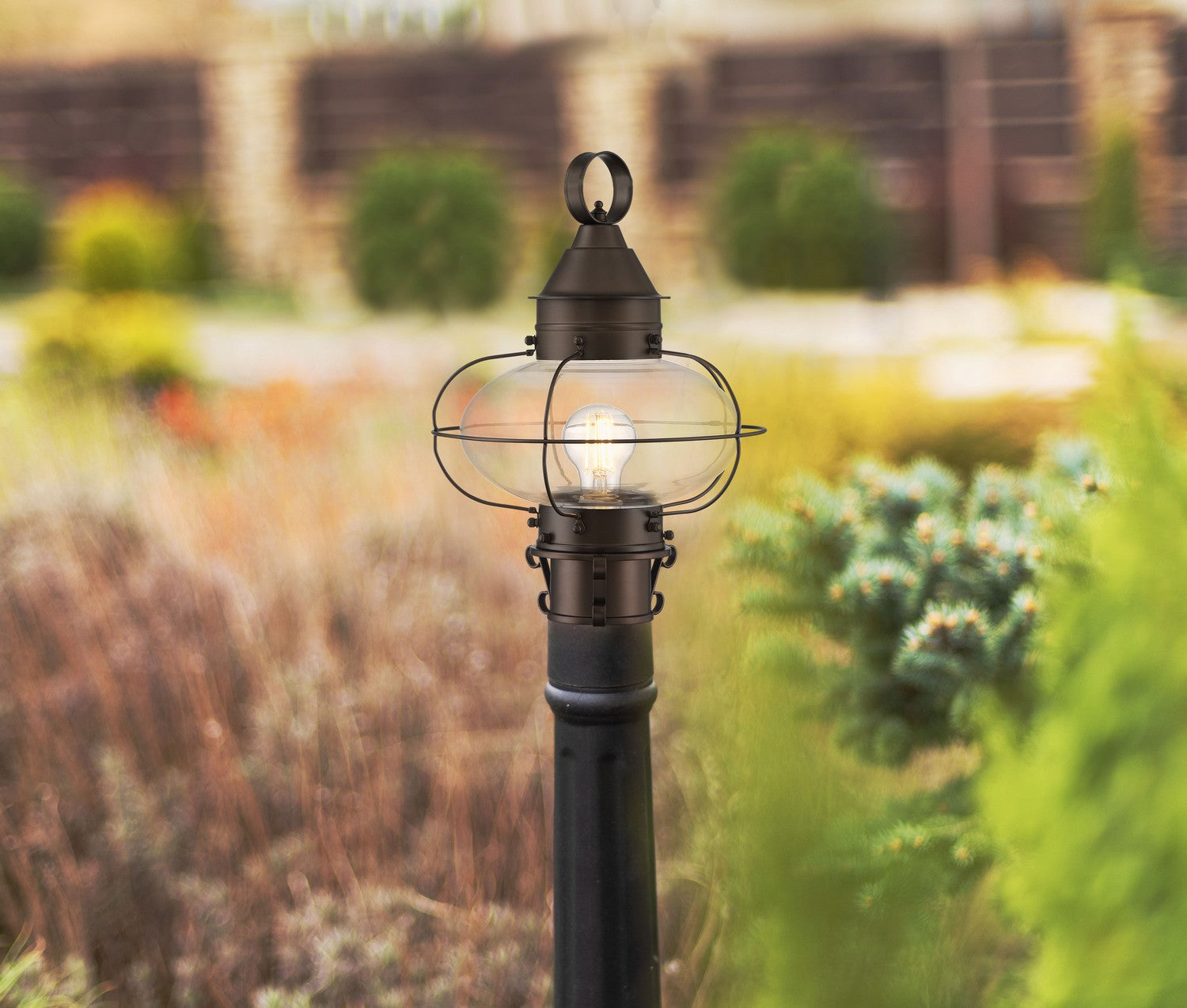 Norwell Lighting - 1321-BR-CL - One Light Post Mount - Cottage Onion - Bronze With Clear Glass