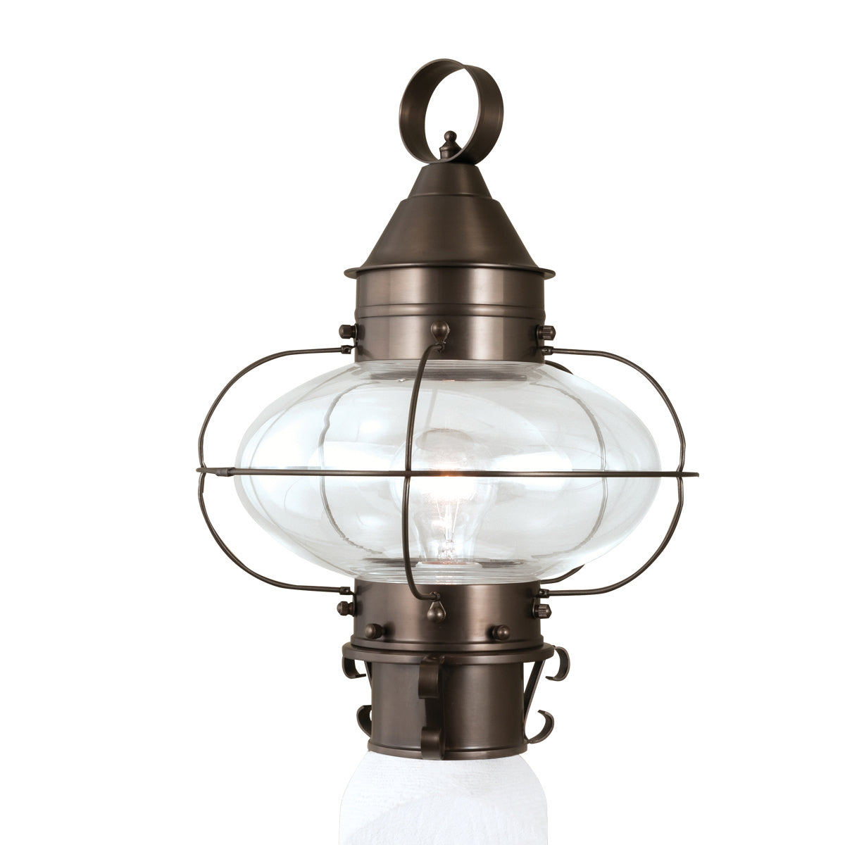 Norwell Lighting - 1321-BR-CL - One Light Post Mount - Cottage Onion - Bronze With Clear Glass