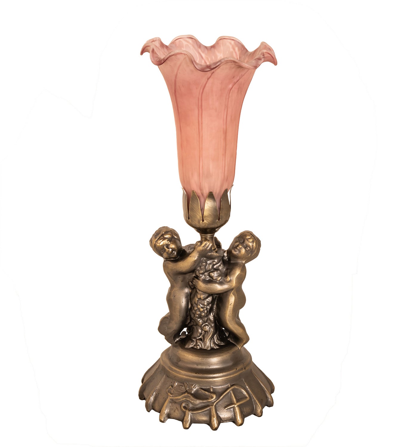 Meyda Tiffany - 11015 - One Light Mini Lamp - Pink - Antique Bronze