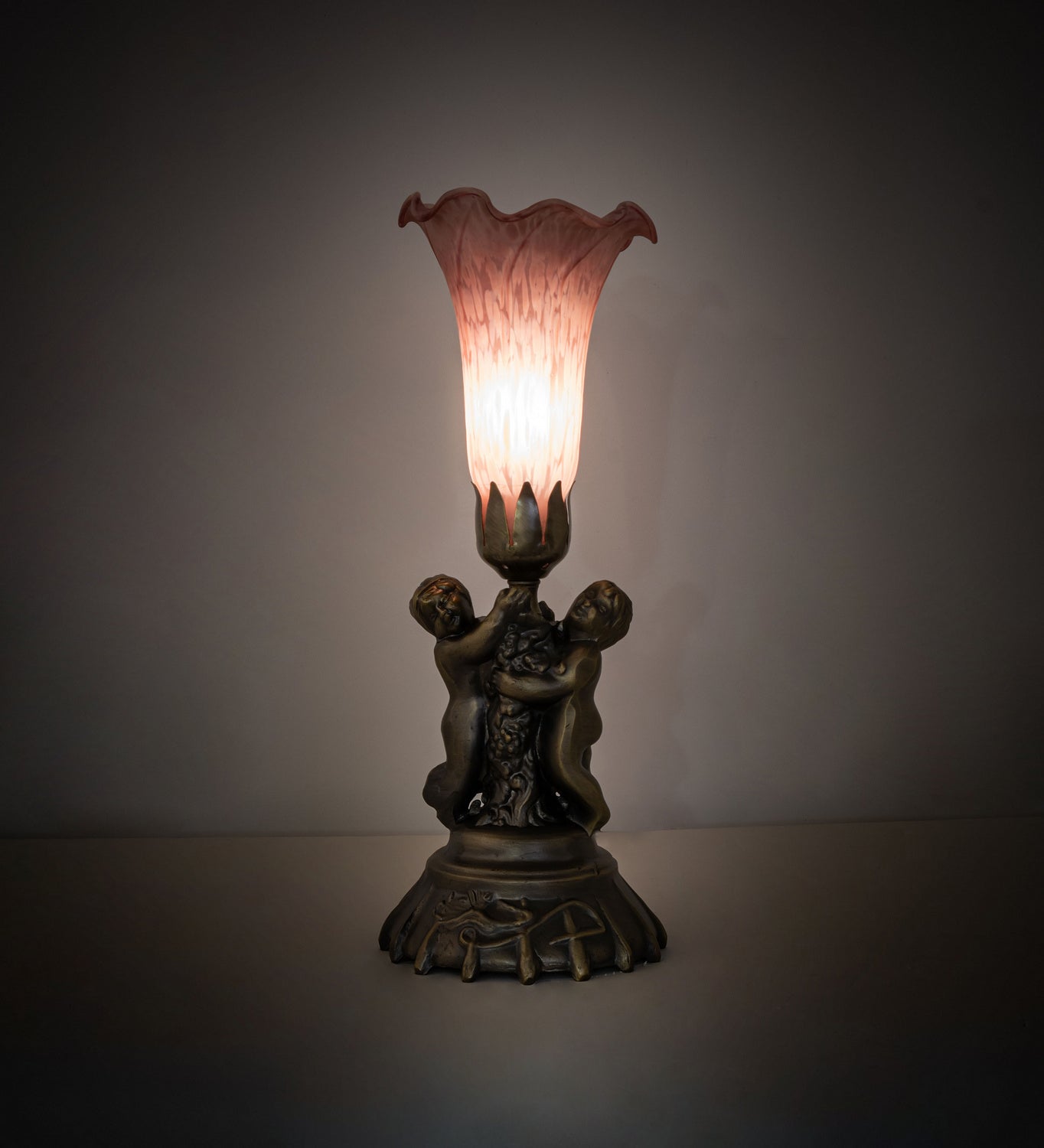 Meyda Tiffany - 11015 - One Light Mini Lamp - Pink - Antique Bronze