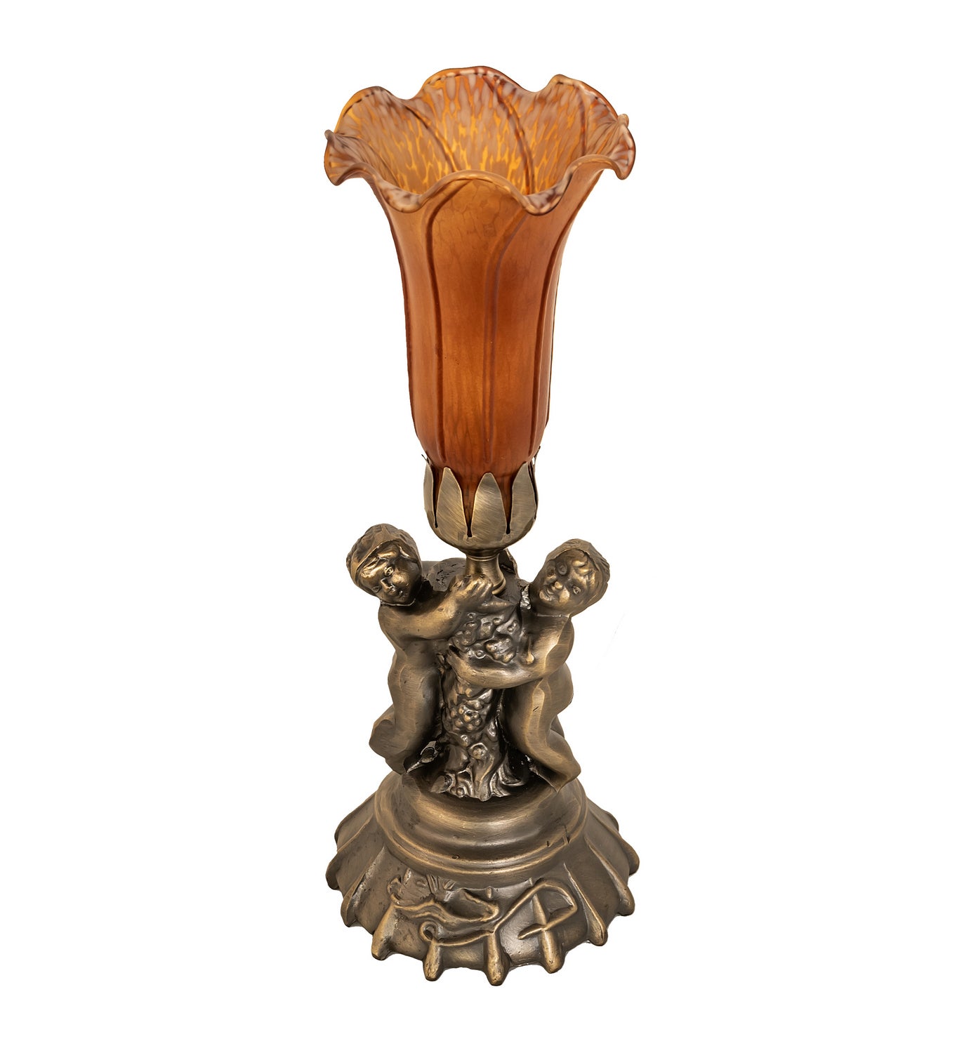 Meyda Tiffany - 11021 - One Light Mini Lamp - Amber - Antique Brass