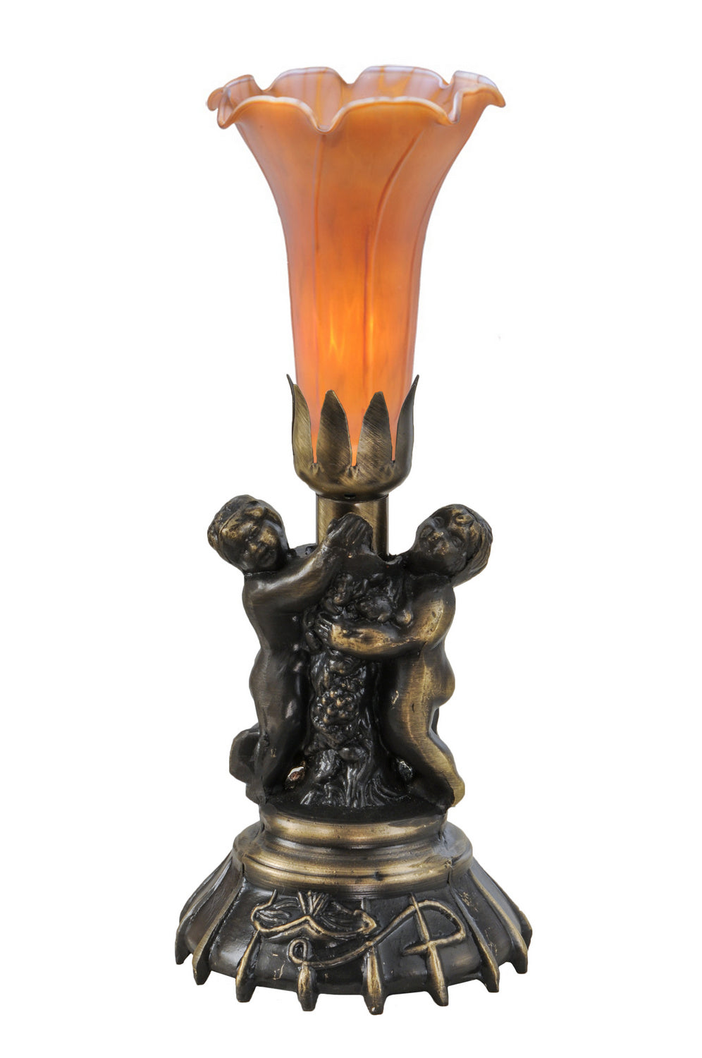 Meyda Tiffany - 11021 - One Light Mini Lamp - Amber - Antique Brass