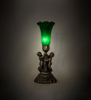 Meyda Tiffany - 11026 - One Light Mini Lamp - Green - Antique Brass