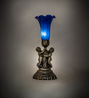 Meyda Tiffany - 11038 - One Light Mini Lamp - Blue - Antique Brass