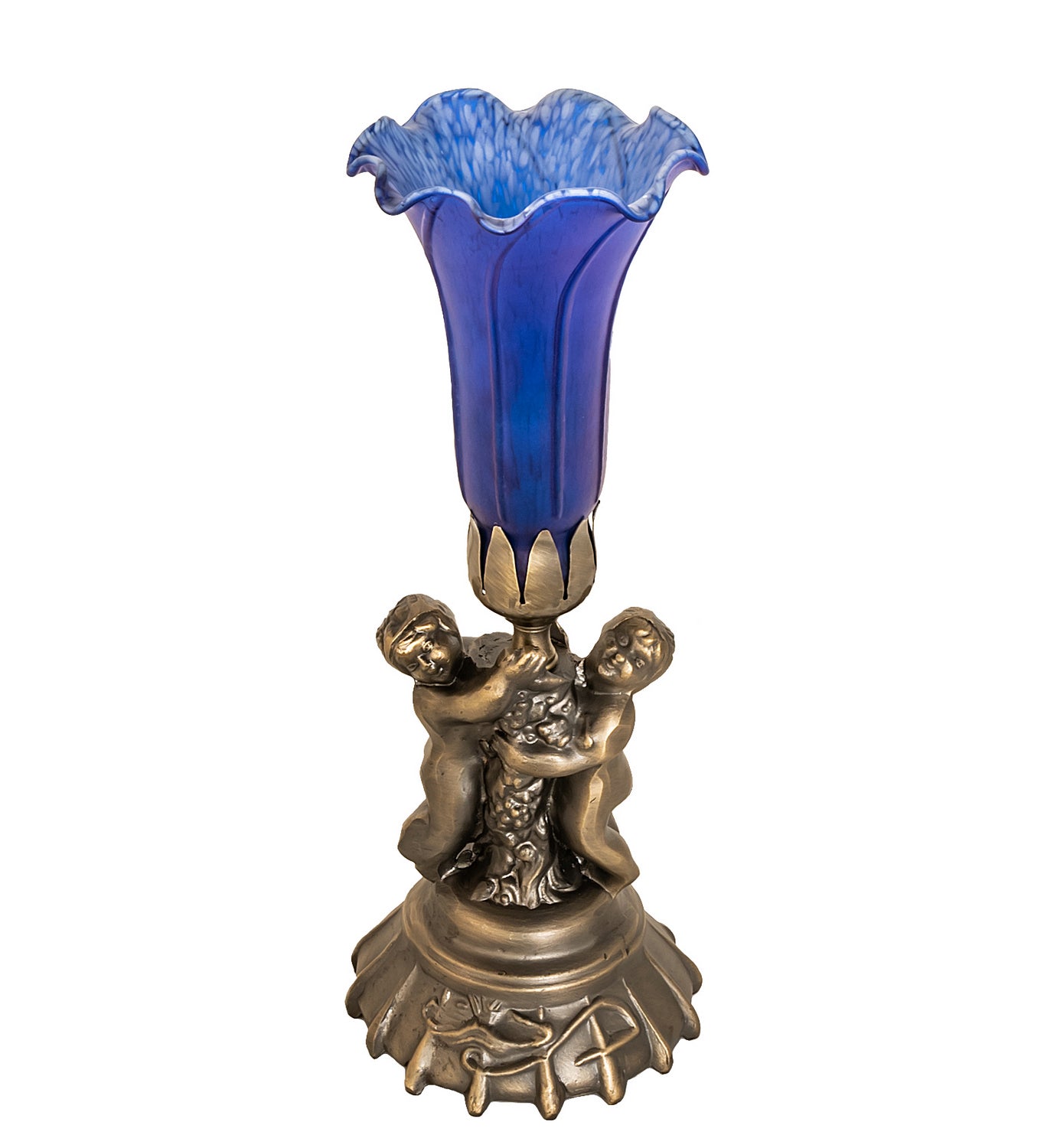 Meyda Tiffany - 11038 - One Light Mini Lamp - Blue - Antique Brass